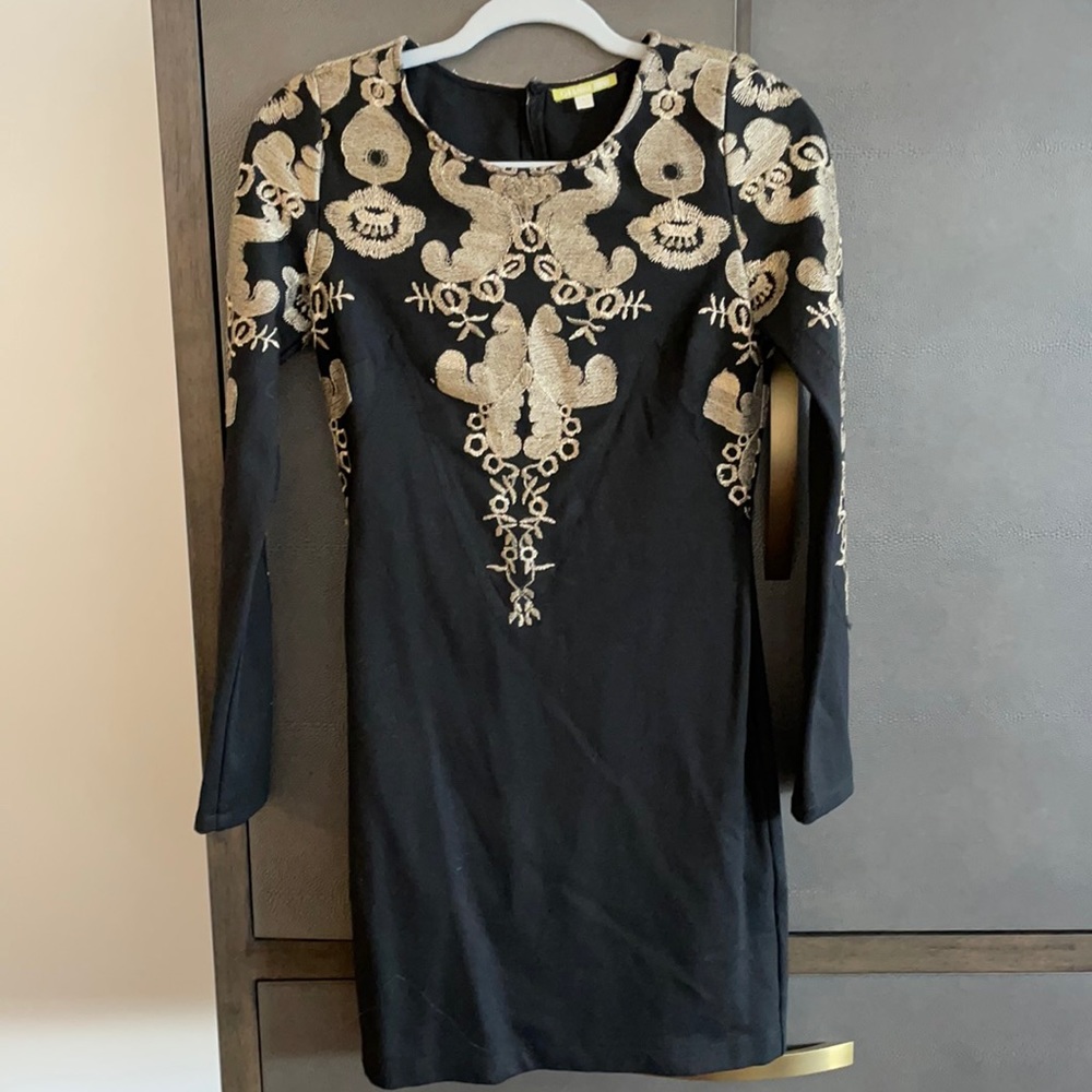 Gianni Bini Black and Gold Dress